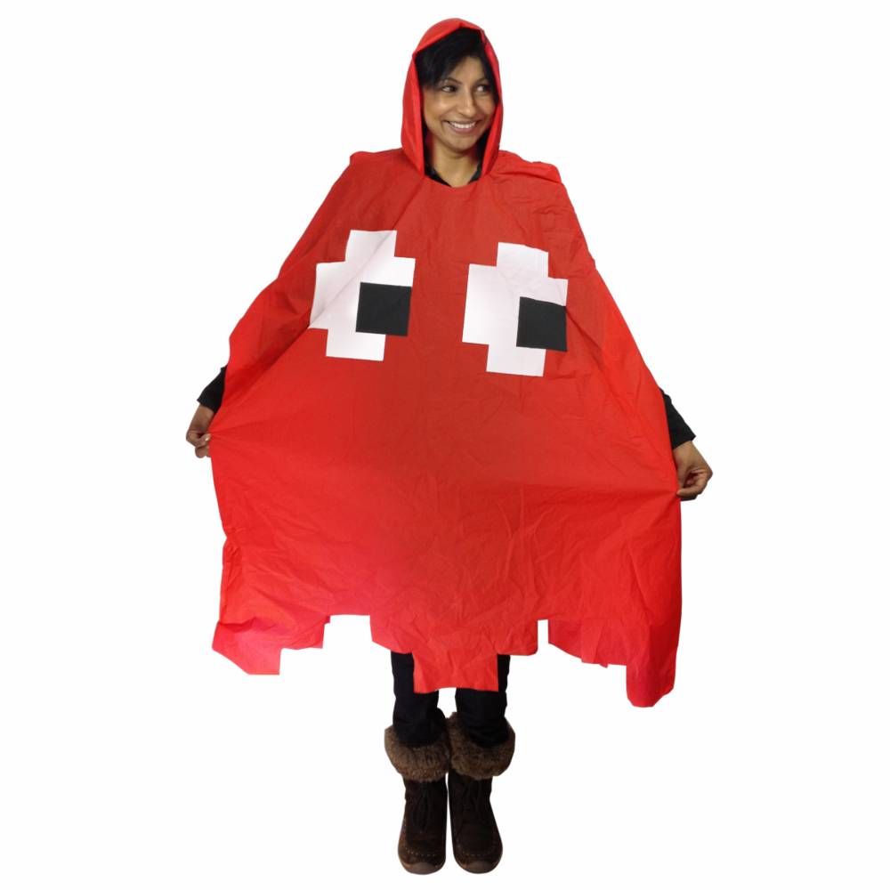 Retro Pacman Poncho Red - Game Over For Rain!