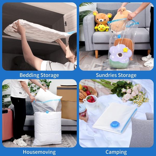 6 Pack Jumbo Vacuum Storage Bags 40in x 32in Space Saver Storage Bags  Vacuum Sealer Bags for Clothes 100cm*80cm*6