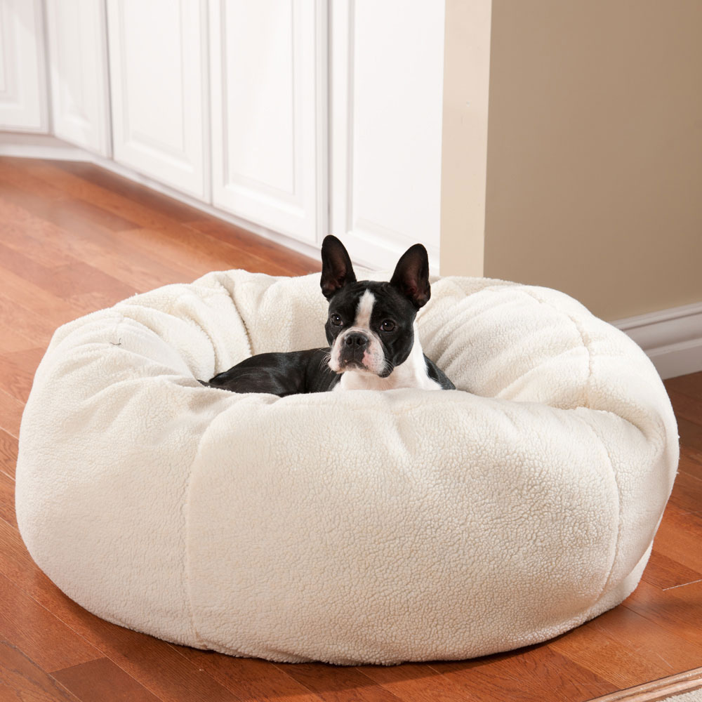 plush ball dog bed